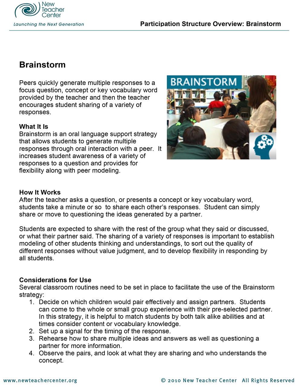 Brainstorm Overview